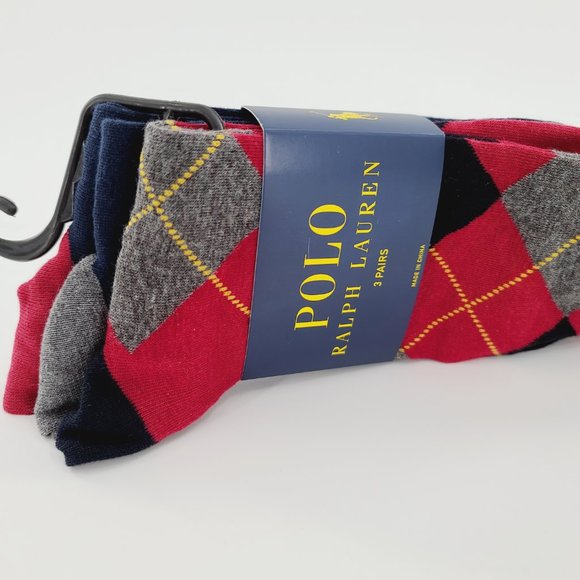 Polo Ralph Lauren 3 Pairs Dress Socks Argyle Men's - Picture 3 of 7